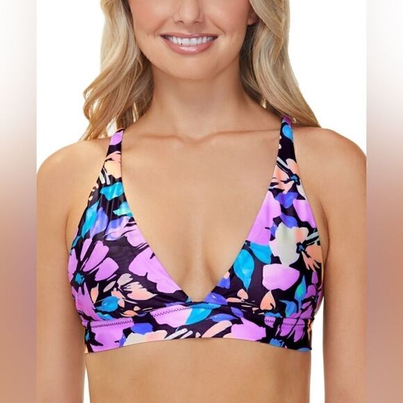 RAISINS Juniors' Miami Printed Bikini Top size XL SWIMSUIT - Picture 3 of 10
